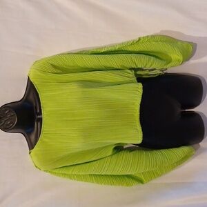 Future Collective Neon Green Plisse Croissant Top | Size small | Karefa-Johnson